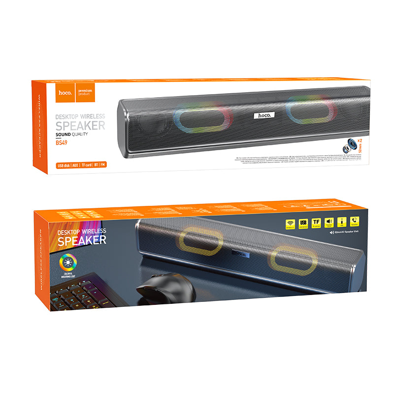 Boxa portabila, Desktop, BT Wireless, 5W*2 HOCO , Gri