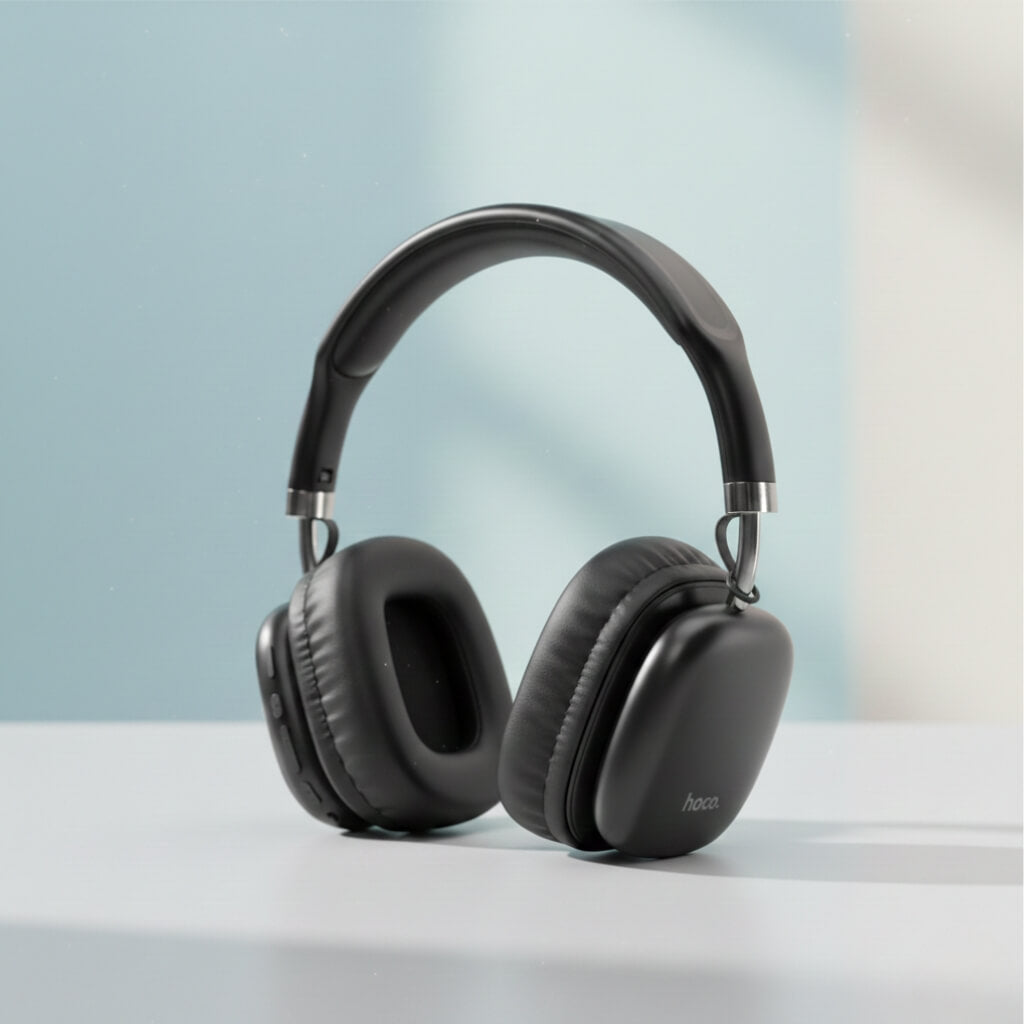 Casti Audio Wireless Hoco Over-Ear, Bluetooth 5.4, Baterie 400mAh, Autonomie 46h, Gaming Mode, Suport Card TF, Negru/Crem/Argintiu