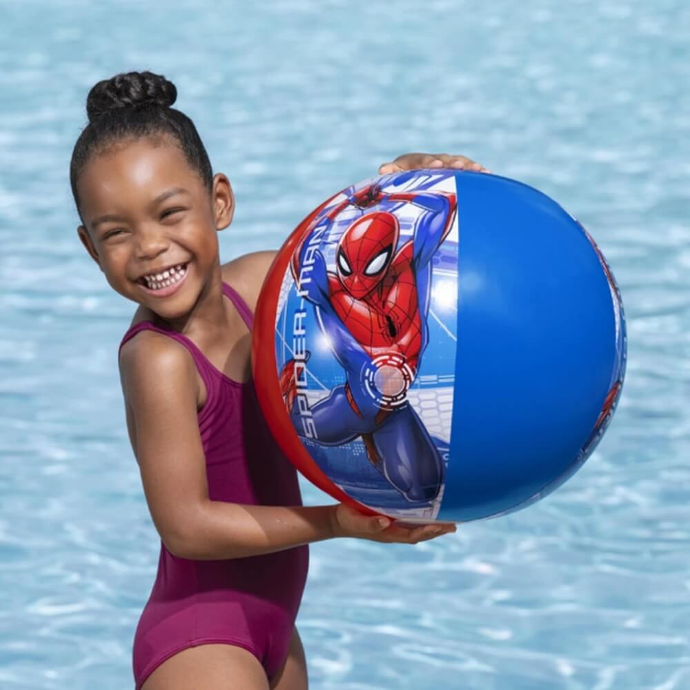Minge Gonflabila pentru Plaja si Apa Spiderman, Editie Speciala Marvel, Diametru 51 cm, Rosu