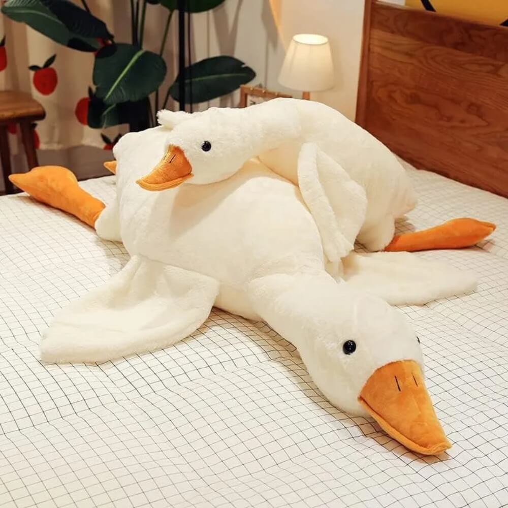 Jucarie Plus Lebada 70 cm, Perna de Imbratisat, Cadou pentru Copii si Adulti, Alba
