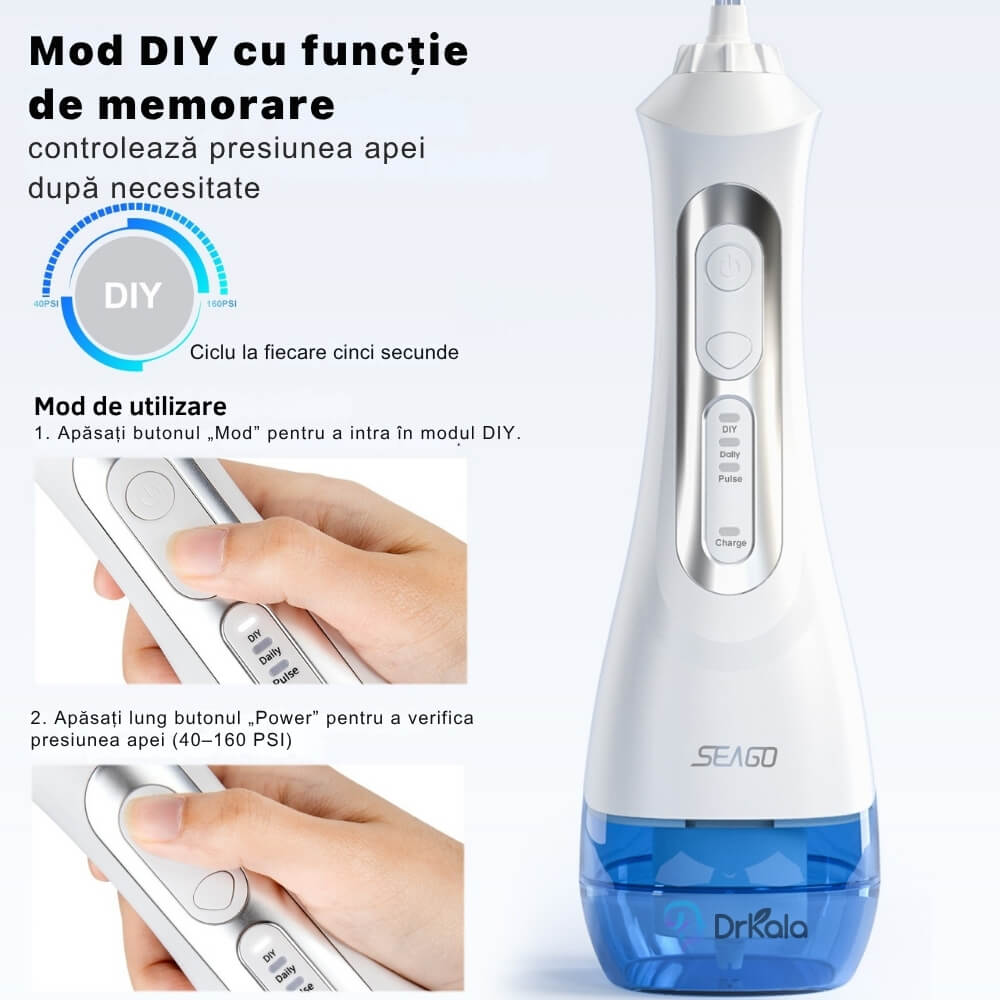 irigator oral portabil tip water flosser cu jet puternic seago