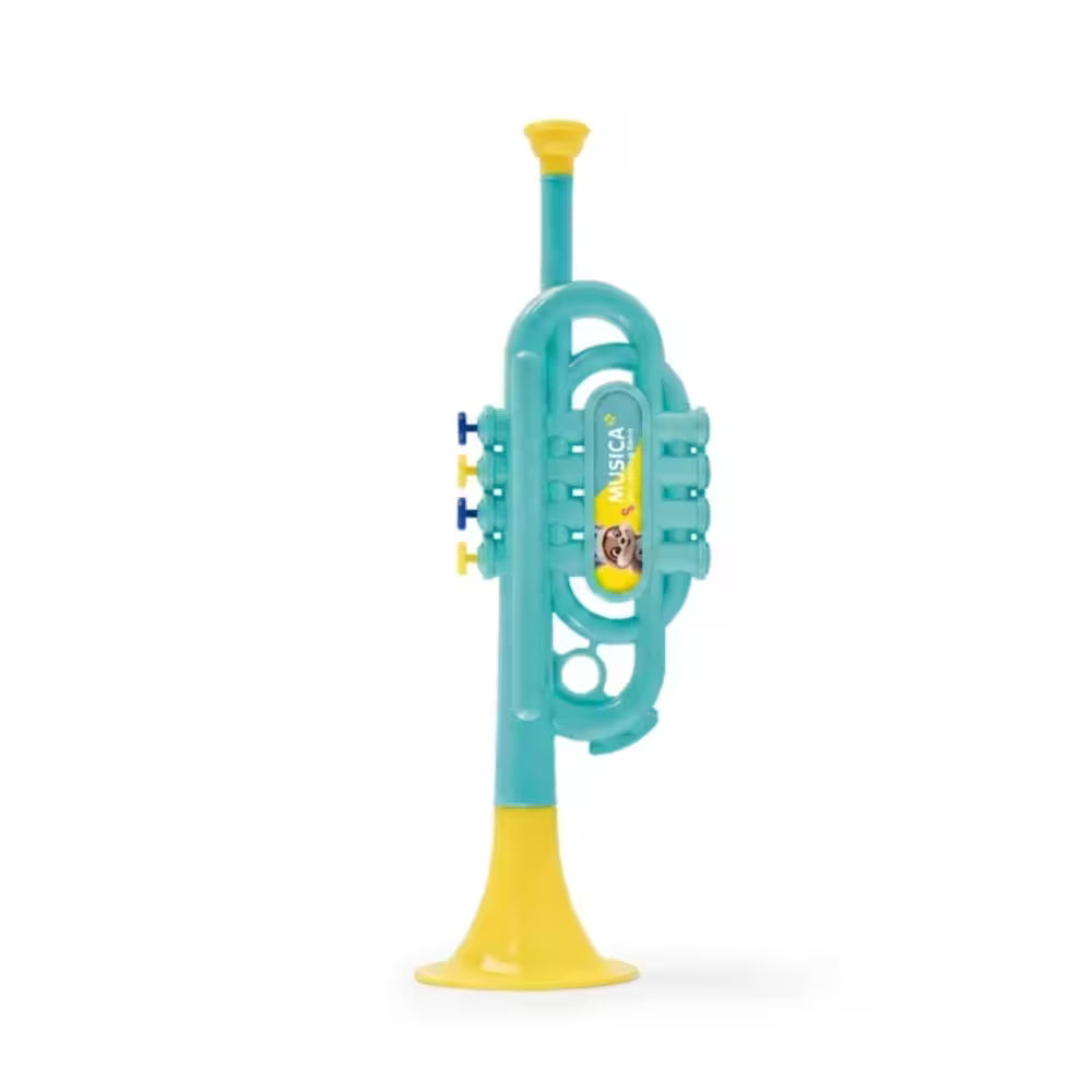 Trompeta Muzicala de Jucarie pentru Copii, 35 cm, Instrument Muzical Educativ, Sunete Interactive, Dezvolta Creativitatea si Simtul Ritmului, Cadou pentru Copii, Albastru
