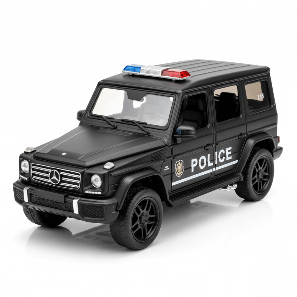 Mașină Poliție pentru Copii, Mercedes G-Class, Jucărie Metalică, 1:36 , Negru