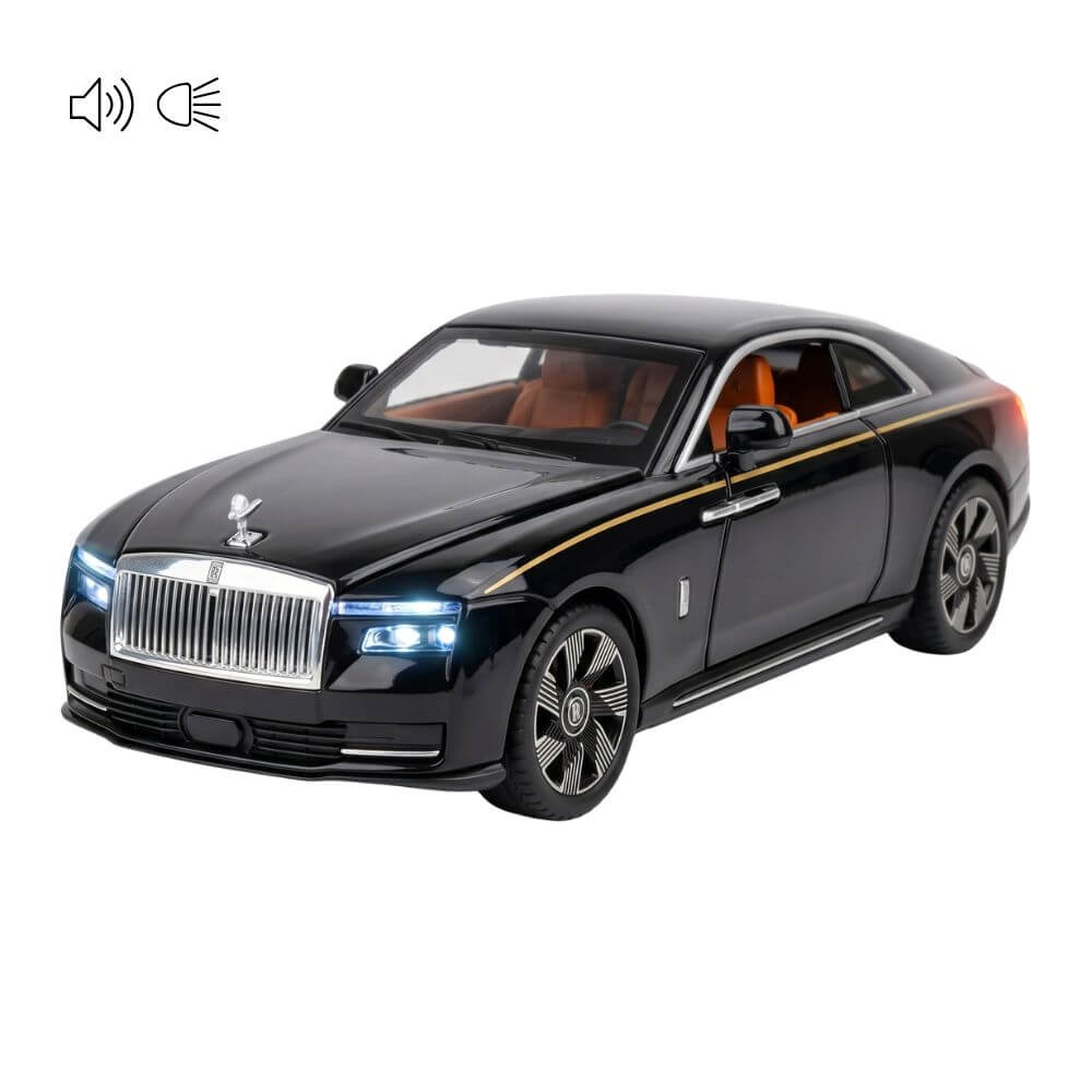 Rolls-Royce Spectre 1:24 Masinuta Metalica cu Lumini si Sunete, Usi si Capote Functionale, Umbrela Inclusa, Negru