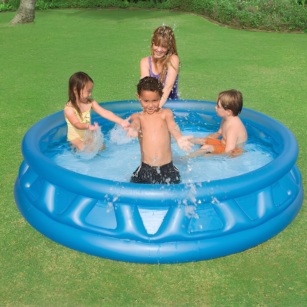 Piscina Gonflabila, 199 x 41 cm, Capacitate 790 Litri, PVC Rezistent, pentru Curte si Gradina, Albastru