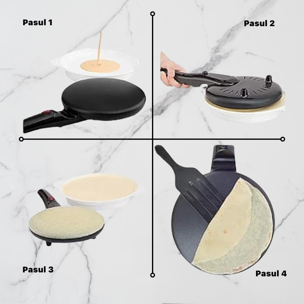 Aparat pentru facut clatite / Desert, 800W, suprafata antiaderenta, Diametru 20 cm, Negru