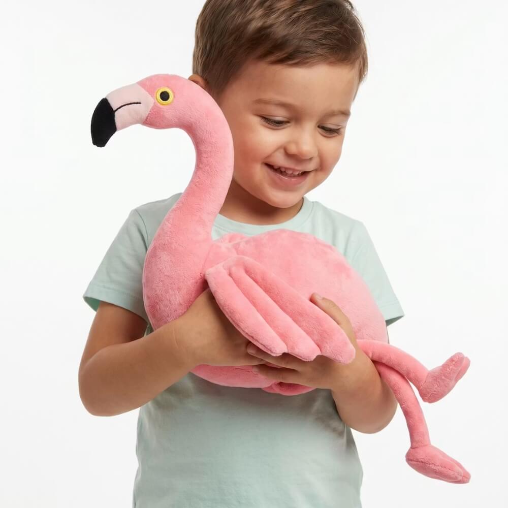 Jucarie de Plus Flamingo Roz 30 cm cu Agatatoare, Plus Moale, Animal de Plus pentru Copii, Jucarie de Imbratisat, Decor Camera Copii, Cadou pentru Fete, Roz