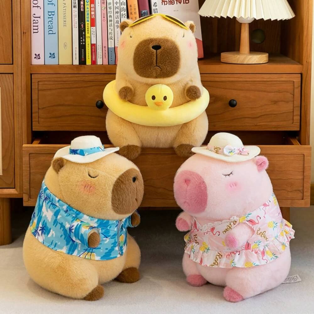 Jucarie de plus, Capibara cu Patura, Blana Ultra-Moale, 46 cm, Roz