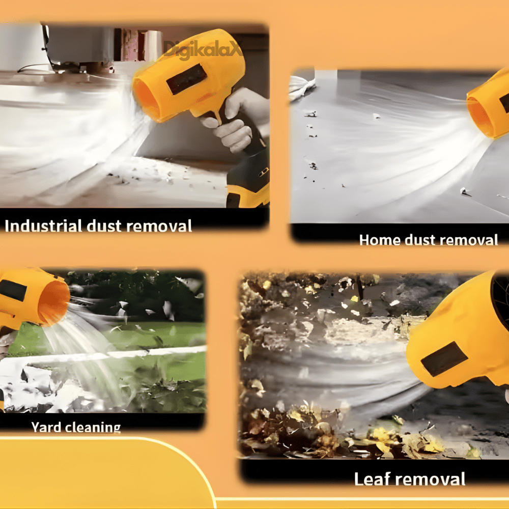 Suflantă Electrică cu 2 Acumulatori 48V, Negru/Galben – Putere Premium pentru Curățare Rapidă