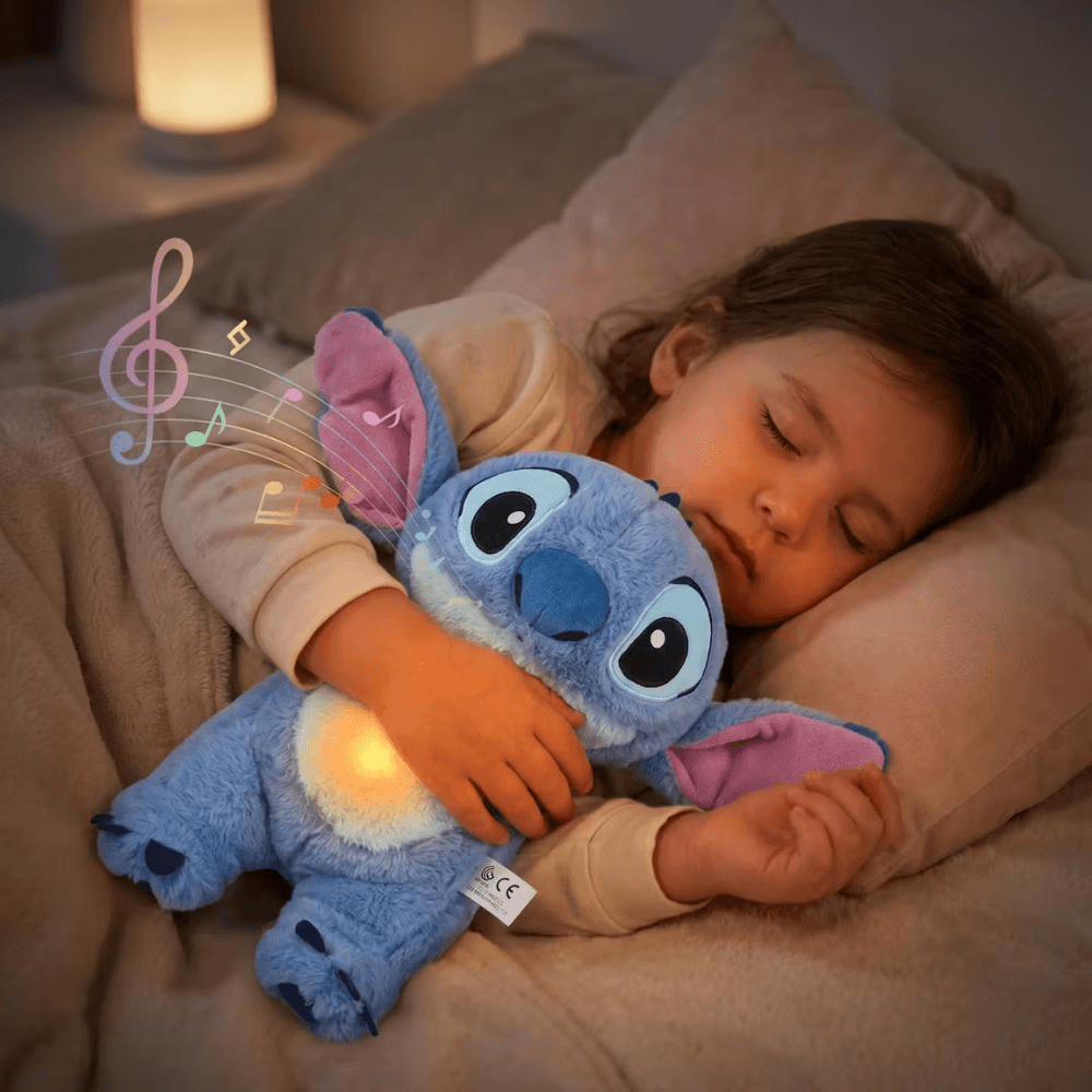 Jucarie de Plus Stitch cu Functie de Respiratie , 30 cm – Companionul Perfect pentru Somn, Melodii Linistitoare si Lumina in Burtica, albastru