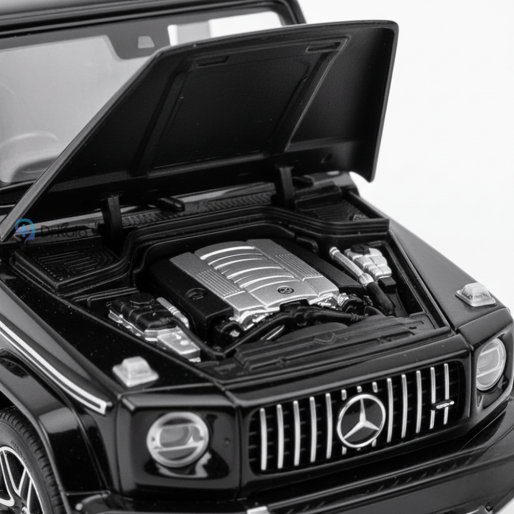 Mașinuță Metalică Mercedes G-Class, Scară 1:32, Negru – Model Realist cu Uși și Capotă Funcționale
