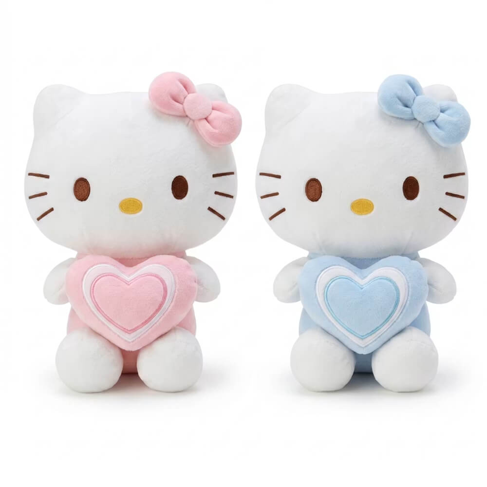 Jucarie Plus Hello Kitty 35 cm, Plush Moale, Cadou pentru Copii, Inima Albastra