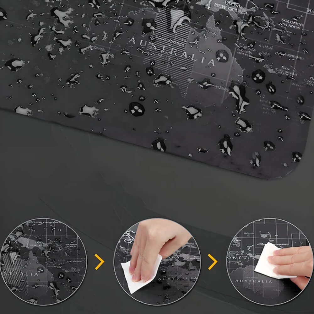 Mousepad Mare Cauciucat DigikalaX®, Pentru Gaming,model Harta Lumii, Waterproof, Birou, Office, Antiderapant, Cusaturi Anti-Rupere, Waterproof, 90 x 40cm, Negru