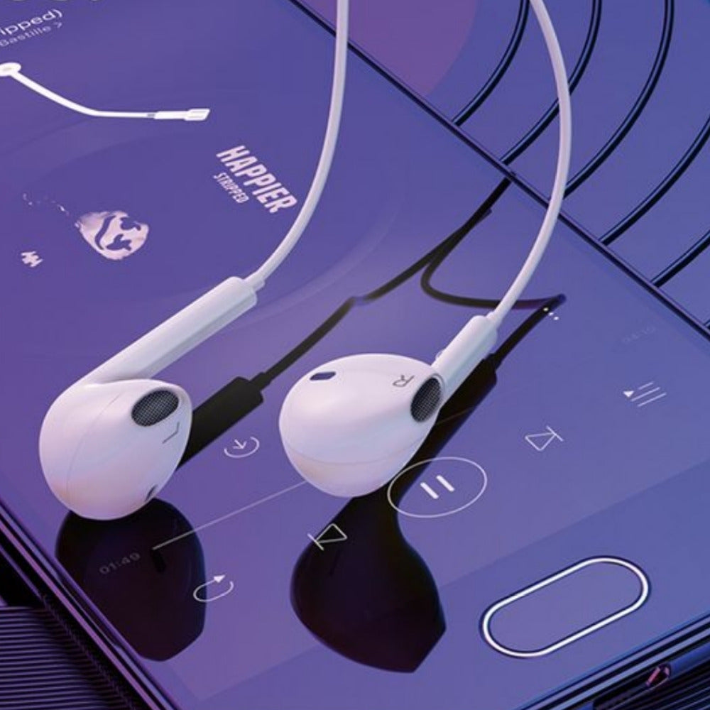 Casti cu Fir, In-ear, Microfon & Control Volum, Mufa Type-C, Alb