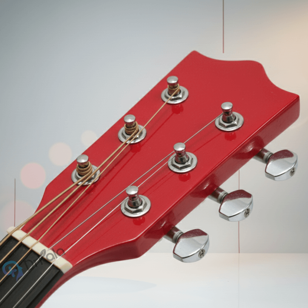 Chitară Acustică pentru Copii, 6 Corzi, 55 cm, Model Roșu-Negru, Jucărie Muzicală Educativă