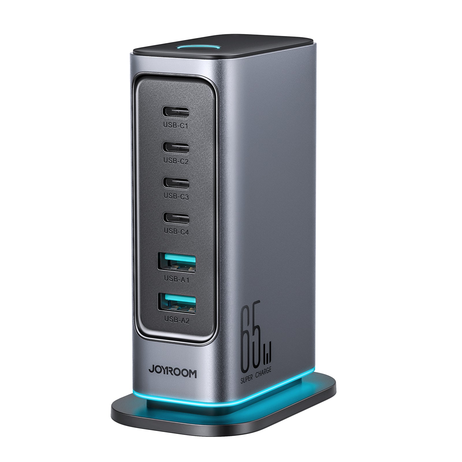 Joyroom JR-TCM02 Multi-Port Charger, QC 3.0, MultiHub, Cablu retea, Gri