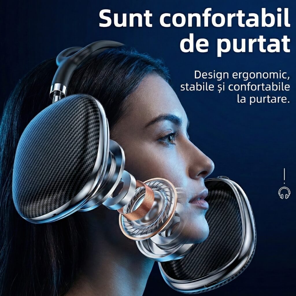 Casti Audio Wireless Hoco Over-Ear, Bluetooth 5.4, Baterie 400mAh, Autonomie 46h, Gaming Mode, Suport Card TF, Negru/Crem/Argintiu