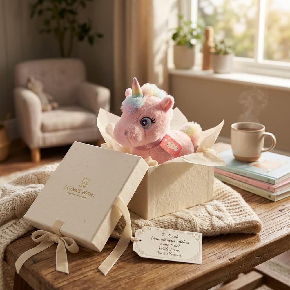 Jucărie de Pluș Unicorn Roz, 25 cm – Cadou Magic pentru Copii, Design Premium