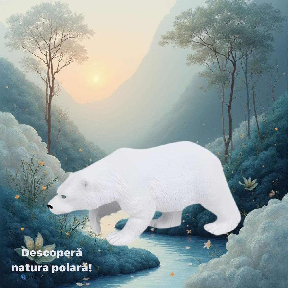 Figurine 6 piese mix animale exotice polare, Urs polar, Bufnita Polara, Foca, Pinguin, Vulpe roscata, 14 cm diagonala, multicolor