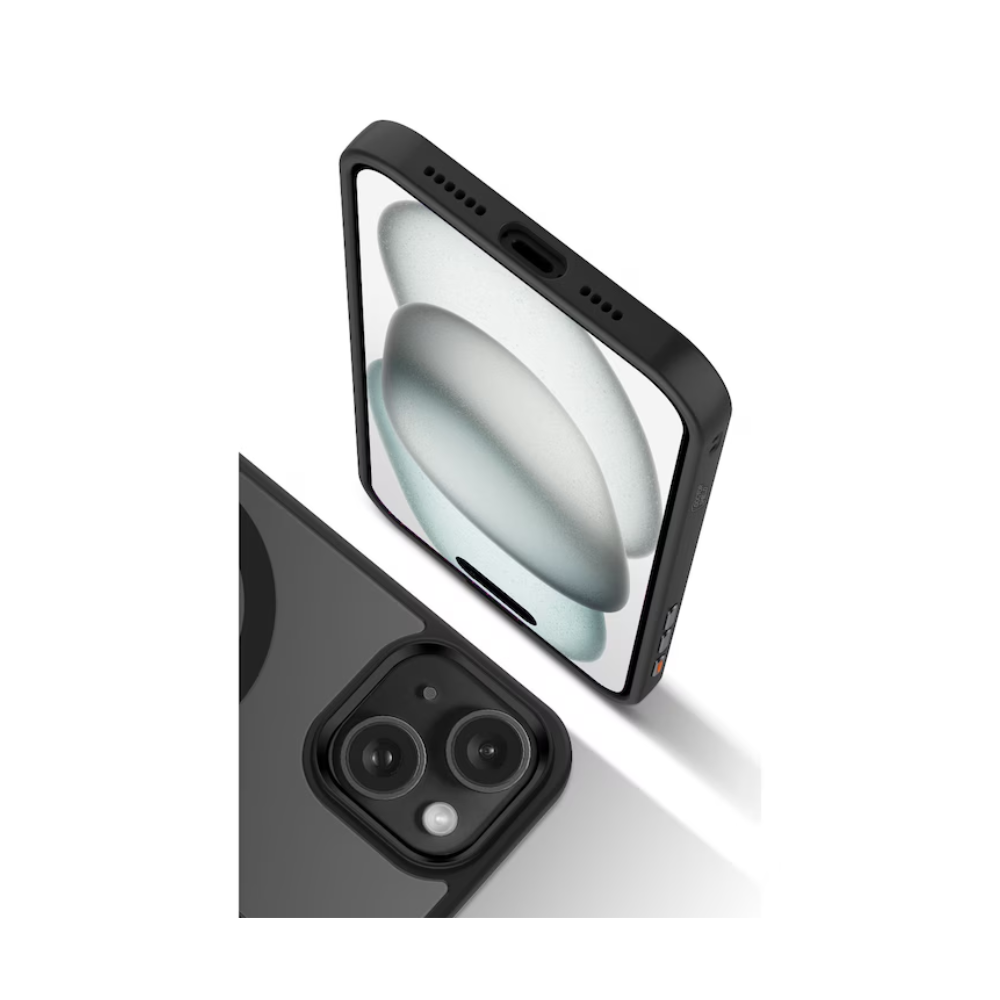 Husa de Protectie DigikalaX@, Compatibila Apple iPhone 15, MagSafe, Negru