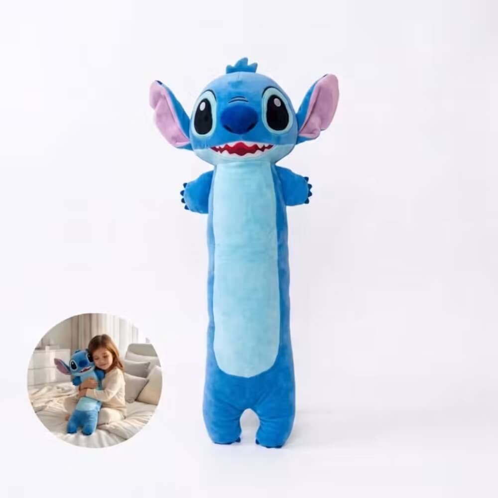 Perna Plus Lunga Stitch si Lilo, Jucarie de Plus Tip Perna Decorativa, Moale, Pufoasa si Confortabila, Perna Copii, Jucarie Cadou Premium