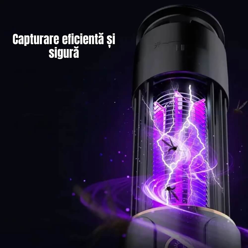 Lampa Anti Tantari UV, Reincarcabila USB, Capcana pentru Insecte Zburatoare, Functie Iluminare LED, pentru Casa, Terasa si Camping, Albastra