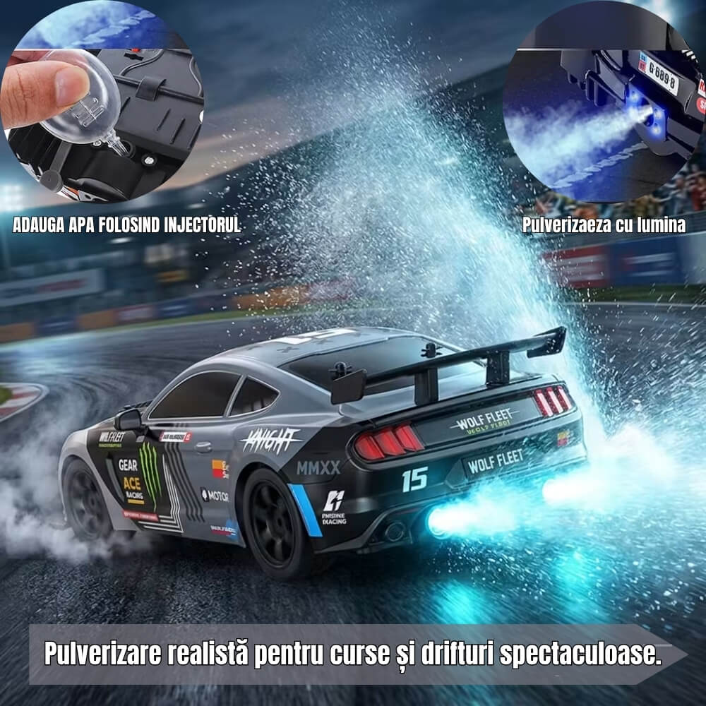 Masina cu telecomanda RC Drift, Digital Kala, 20km/h, lumini LED, 1:16, Gri/Albastru
