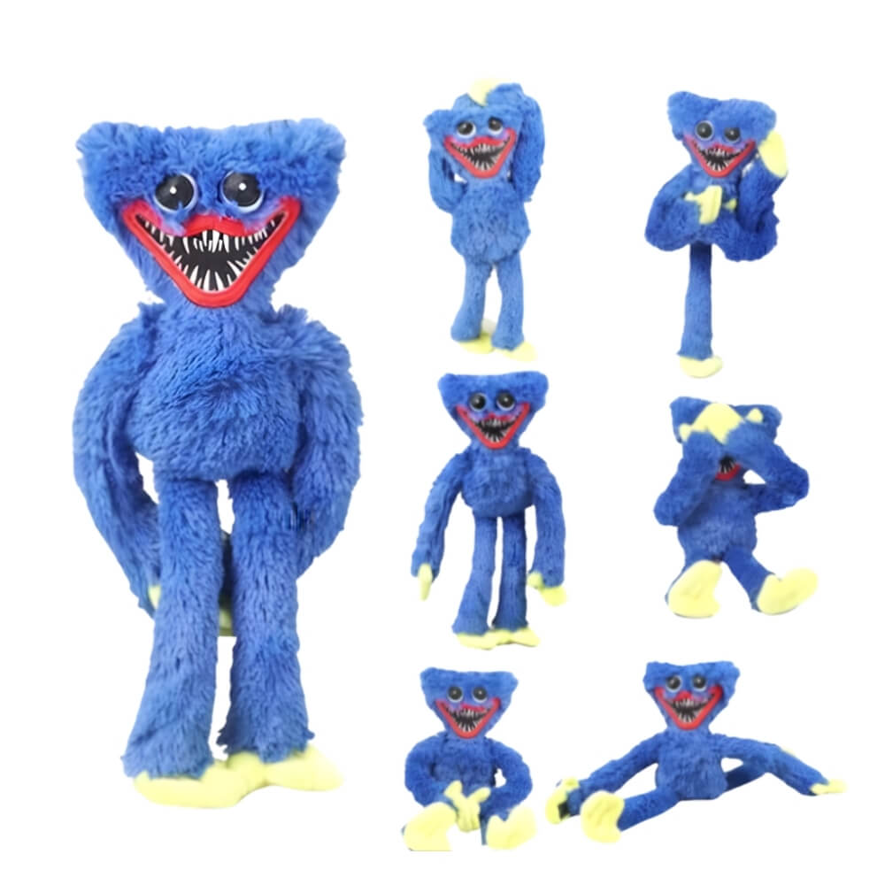 Jucarie Interactiva Plus Vorbitor Huggy Wuggy si Kissy Missy, Imita, Repeta si Canta, 40 cm, Albastru/Roz