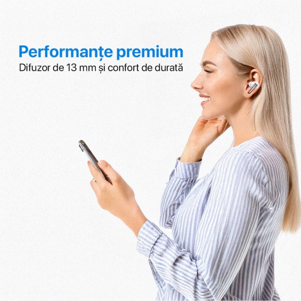 Casti Wireless Bluetooth, Audio, Bluetooth 5.3, Compatibilitate Universala, Rosu