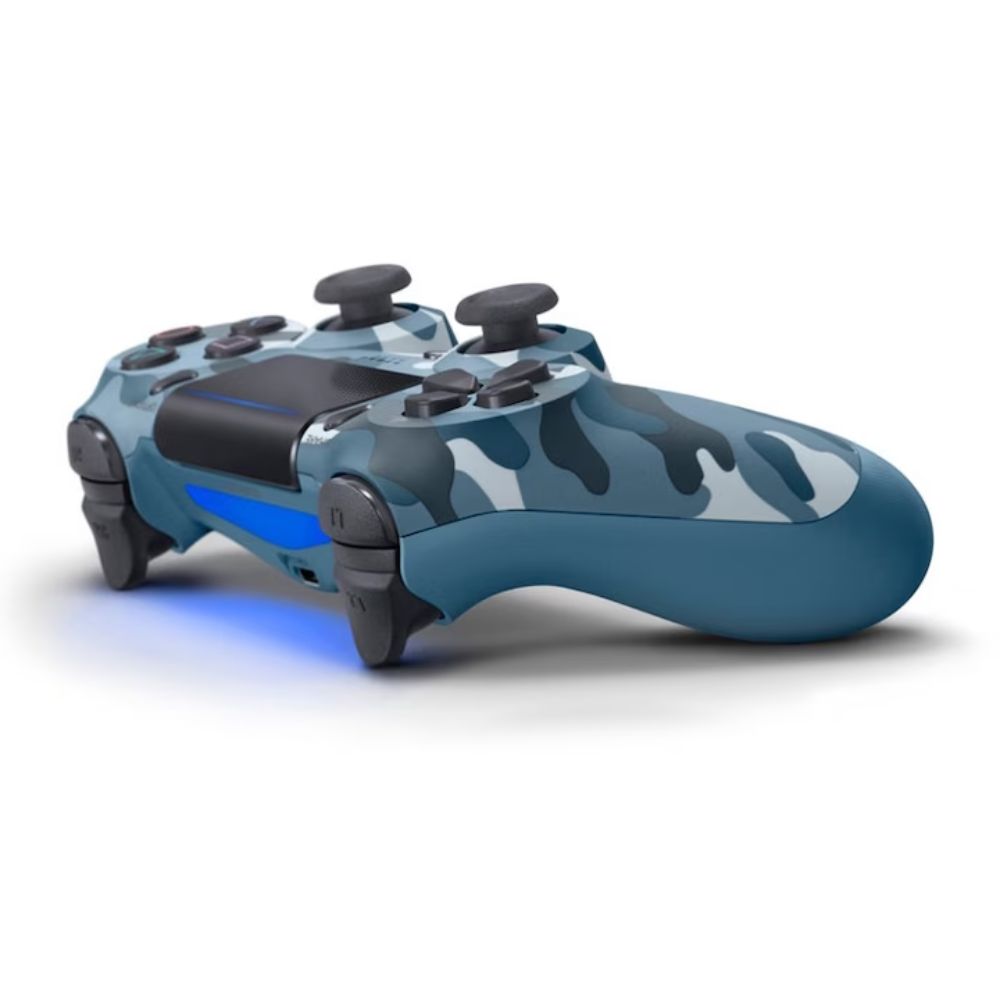 Controller Wireless Double-Motor Vibration Joystick, Compatibil PS4, Albastru/Gri