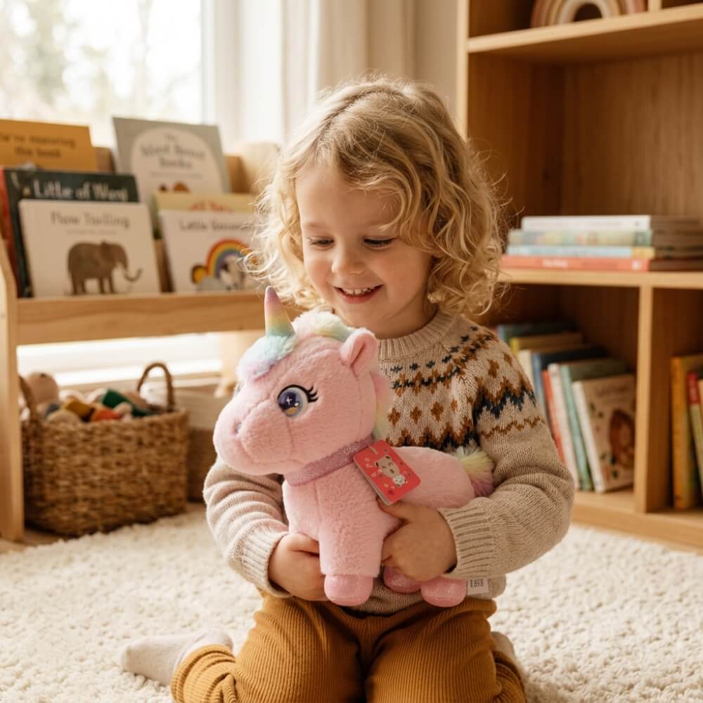 Jucărie de Pluș Unicorn Roz, 25 cm – Cadou Magic pentru Copii, Design Premium
