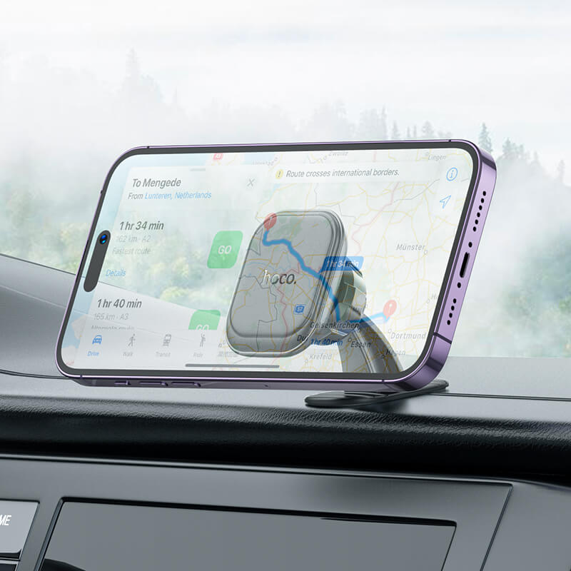 Suport Auto HOCO, Magnetic, montaj Bord, MultiAngle, MiniSize, Negru