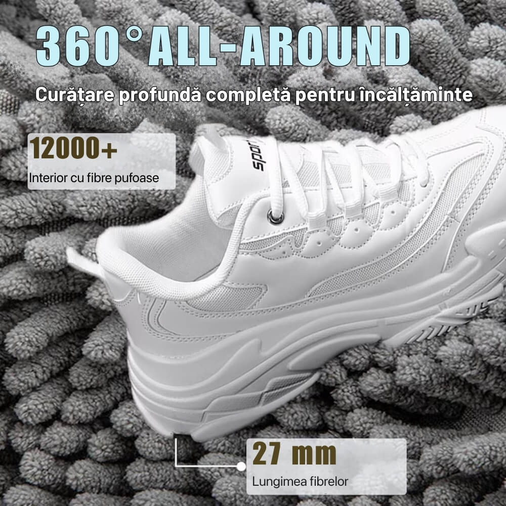 Sac spalare incaltaminte masina de spalat - Protectie pantofi si adidasi, Material rezistent, Fermoar premium, Curatare sigura, 39x19 cm, Gri