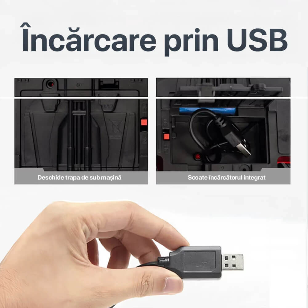 Masinuta cu telecomanda, Model Bugatti Chiron, Set cu pedale si volan, Design Sportiv, Jucarie Cadou Ideal pentru Copii si Adulti +5 ani, Albastru