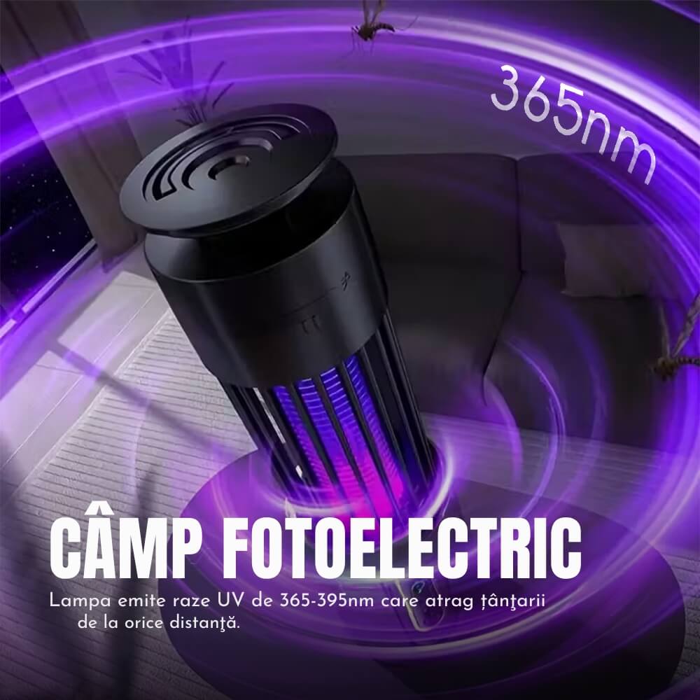Lampa Anti Tantari UV, Reincarcabila USB, Capcana pentru Insecte Zburatoare, Functie Iluminare LED, pentru Casa, Terasa si Camping, Albastra
