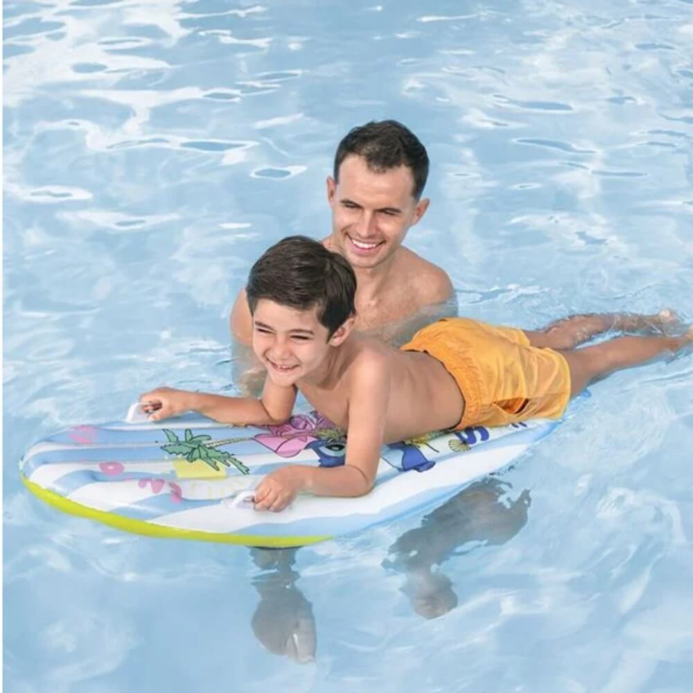 Saltea gonflabila pentru copii, calitate premium, tip surf rider, surf, plaja si apa, dimensiune ideala 114cm x 46 cm, Albastru