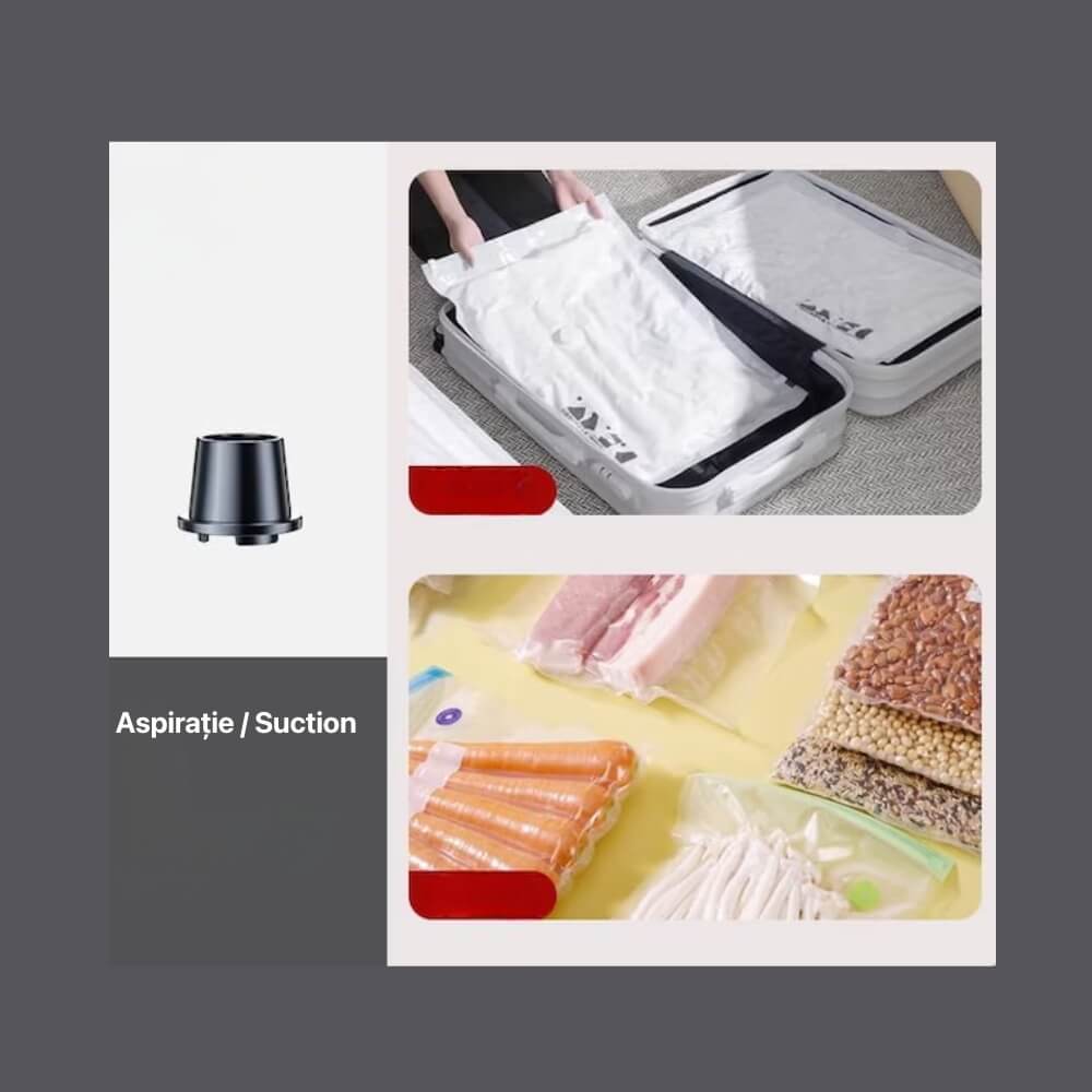 Aspirator de Mana DigikalaX® cu Acumulator, Puternic si Usor, Putere 150W, Acumulator 18.5V, 6 Accesorii, Aspirare Uscata/Suflare/Vacuum pentru Casa si Masina, Negru