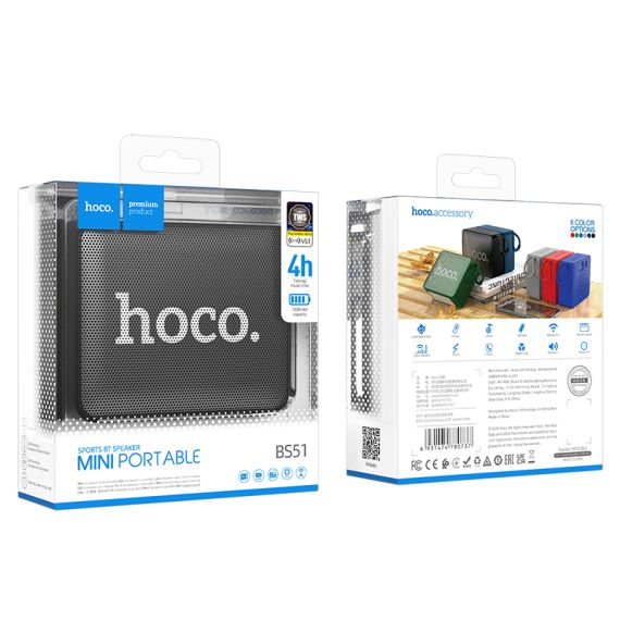 Boxa Portabila Bluetooth Hoco Mini, TWS , Negru