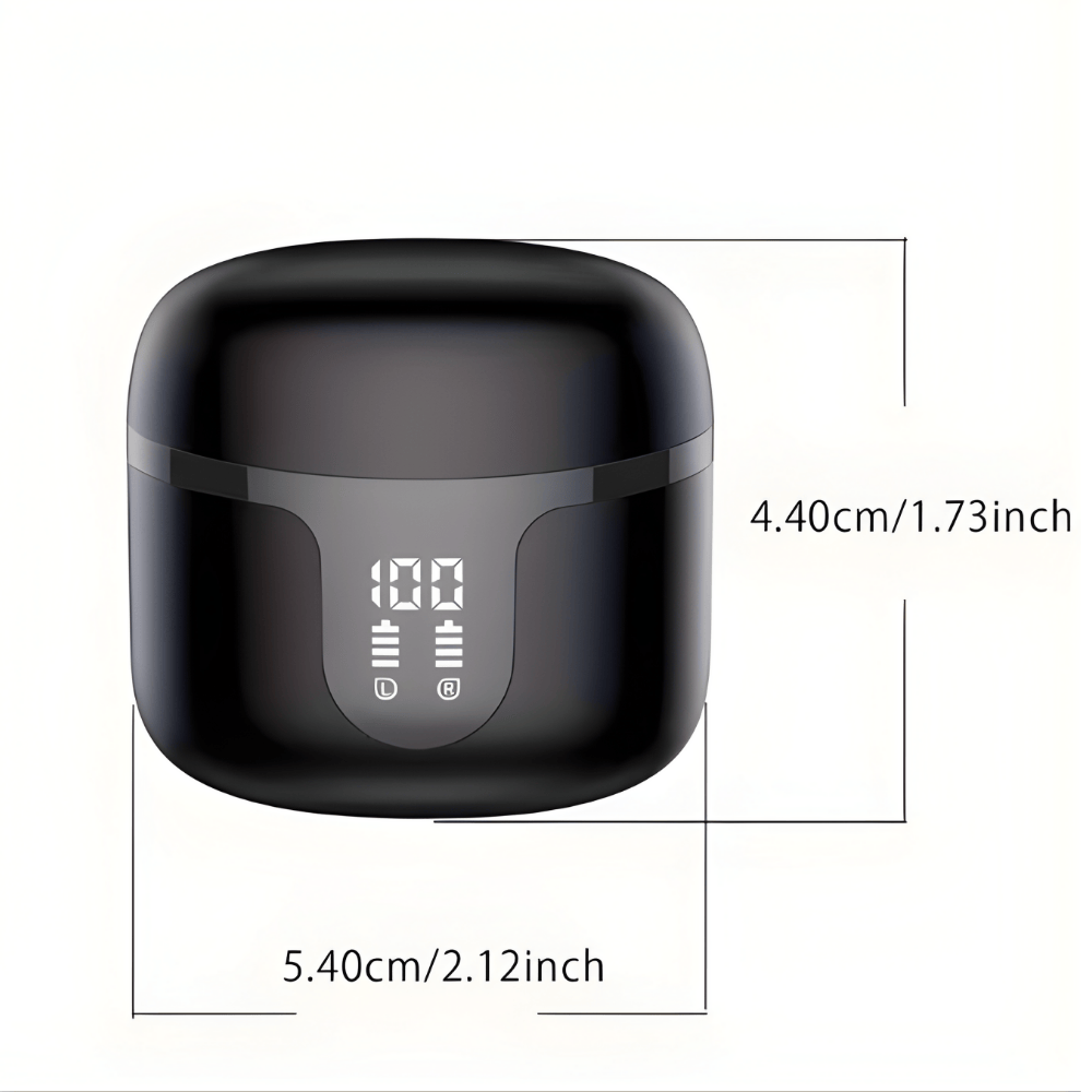 Casti Audio Wireless Earbuds, Conexiune Bluetooth 5.3, Carcasa 300mAh cu Display Digital LED, Autonomie 180h Standby, Design Snowflake, Negru/Mov
