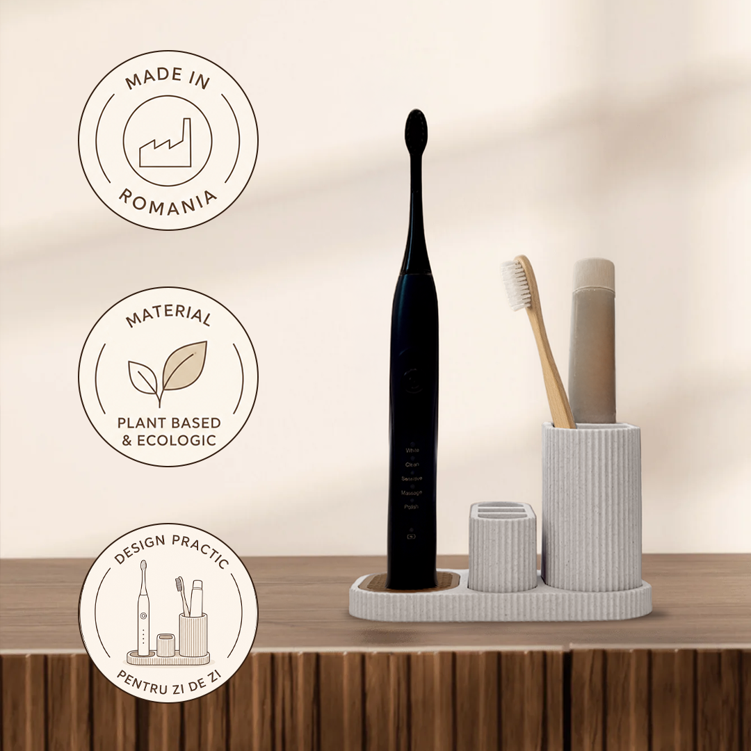 Organizator Baie pentru Periuță Electrică, Capete și Pastă de Dinți, Material Plant-Based