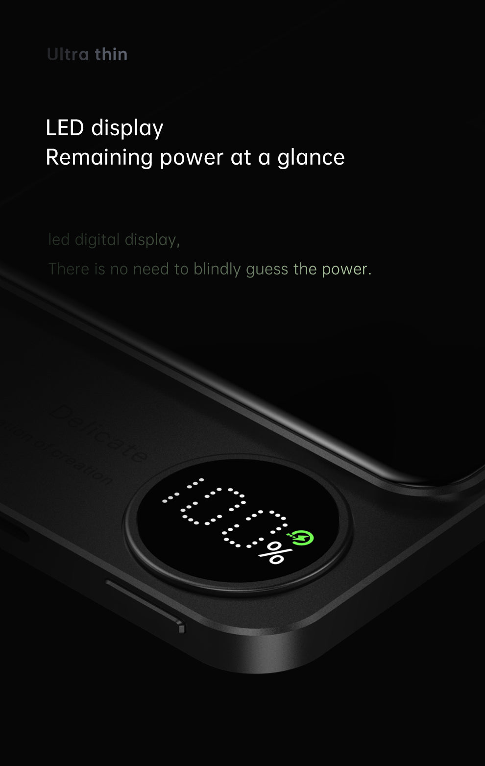 Baterie Externa Wireless Magnetica 5.000 mAh, Fast Charge 20W, Negru