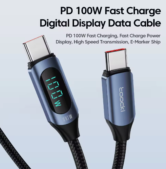 Cablu de date/incarcare USB Type-C to Type-C 100W, 1m, Negru