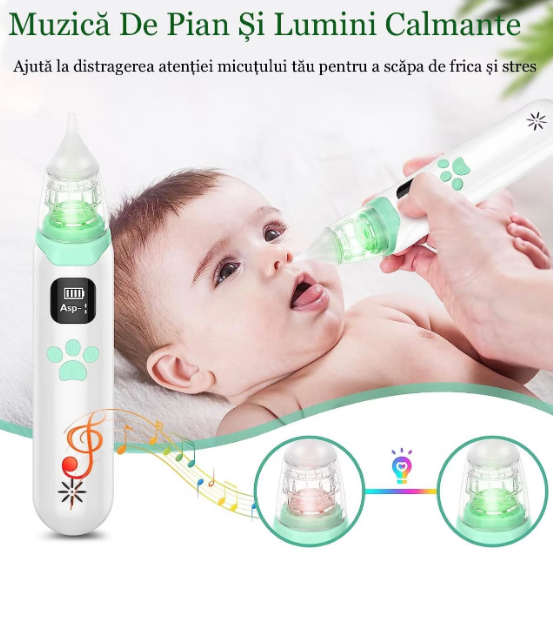 Aspirator Nazal pentru bebelusi si copii, Functie Muzicala, Termometru