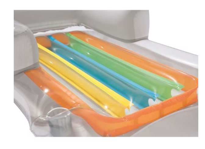 Saltea gonflabila pentru piscina, fotoliu sezlong 150x77 cm, suport pahar, gri