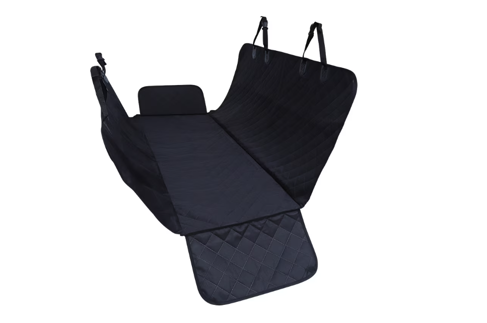 EMAG Husa scaune auto protectie si transport animale, pentru caini, pisici de toate taliile, protectie 3 in 1 bancheta spate autoturism, Universala, Potrivita la orice tip de masina, Impermeabila, 145 x 135, Negru