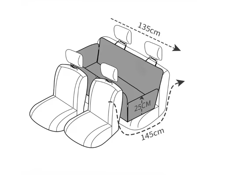 Husa Scaun Auto Protectie Transport Animale, 145 x 135, Negru