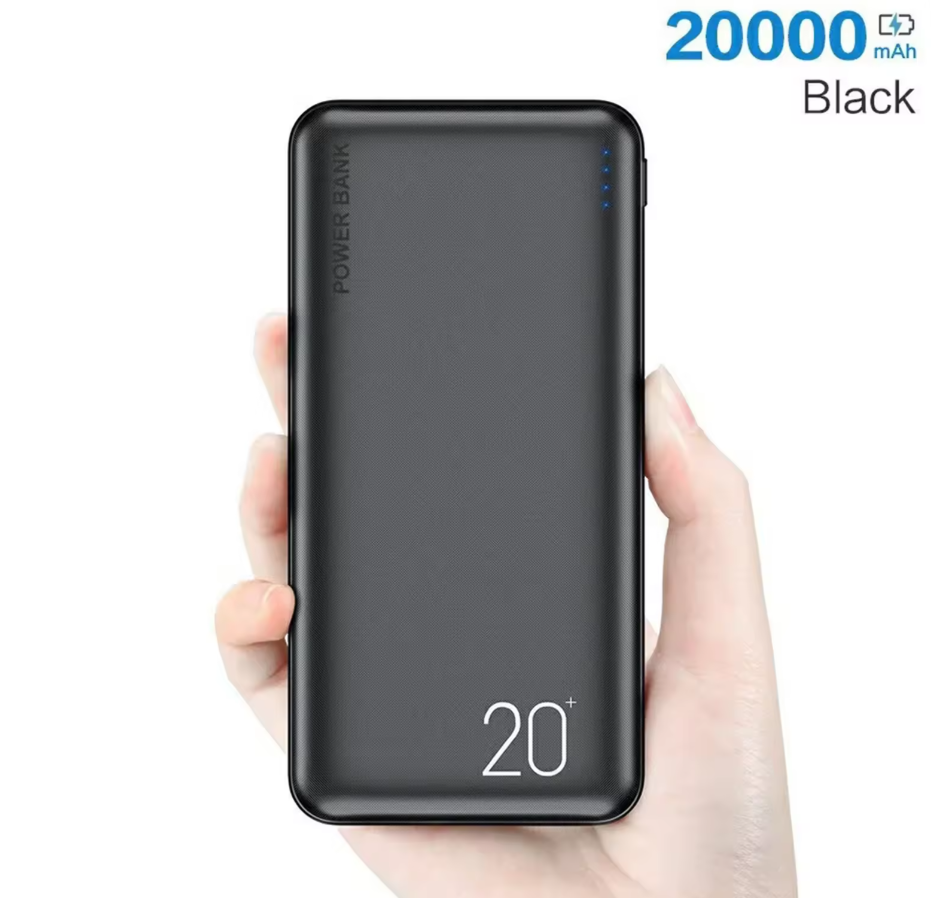 Baterie externa 4 porturi, Famous, 20000mAh, LED, Bidirectional Quick Charge, port Type-C, 2 porturi USB, 1 port Micro, Universal, conectivitate micro USB, Negru