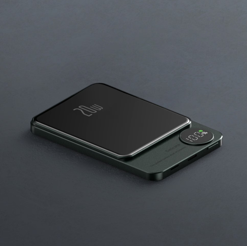 Baterie Externa Wireless Magnetica 10.000 mAh, Fast Charge 20W, Green