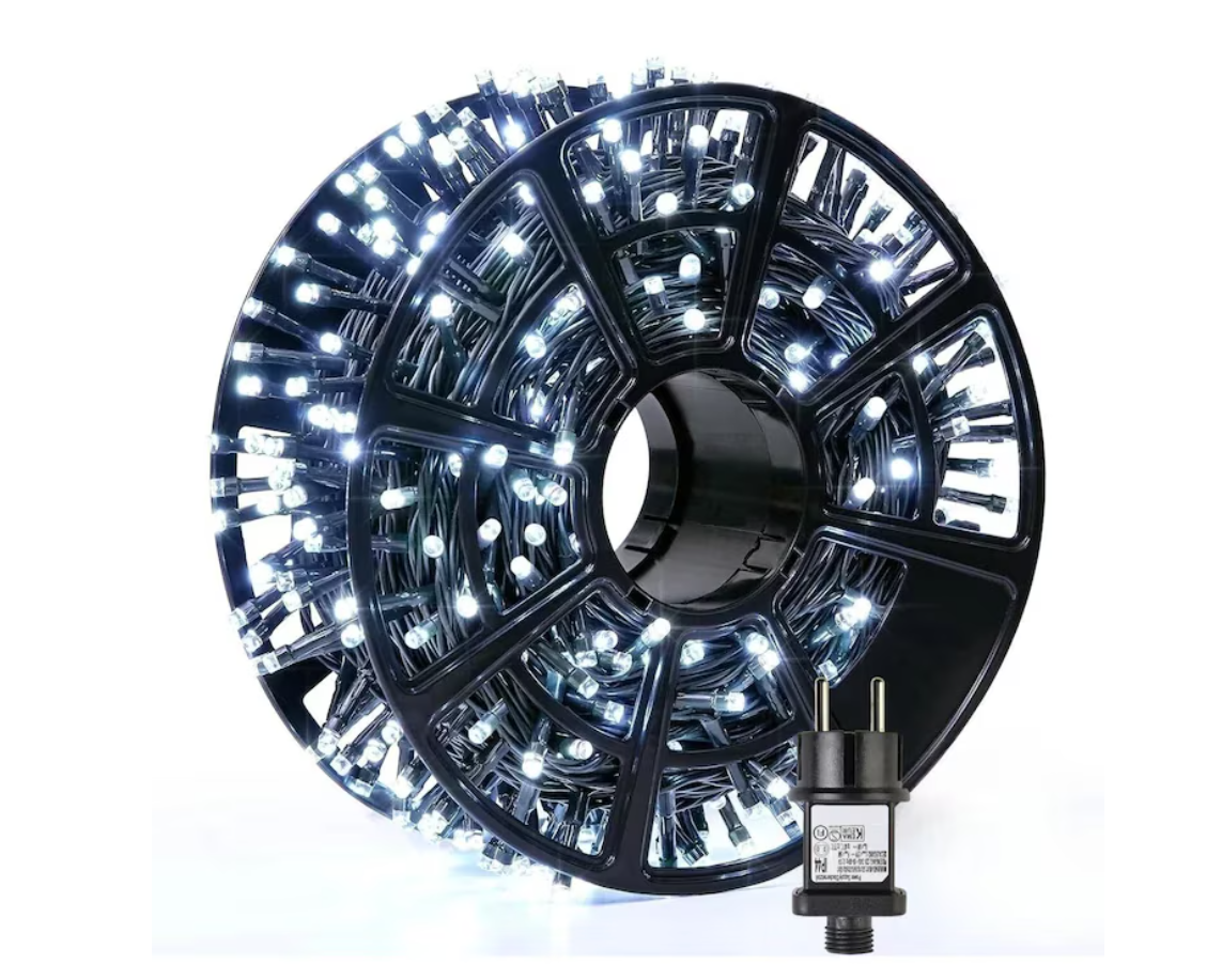 Rola Instalatie de Craciun Liniara,480 LED-uri, Rola 100m, Fir Negru, Alb rece