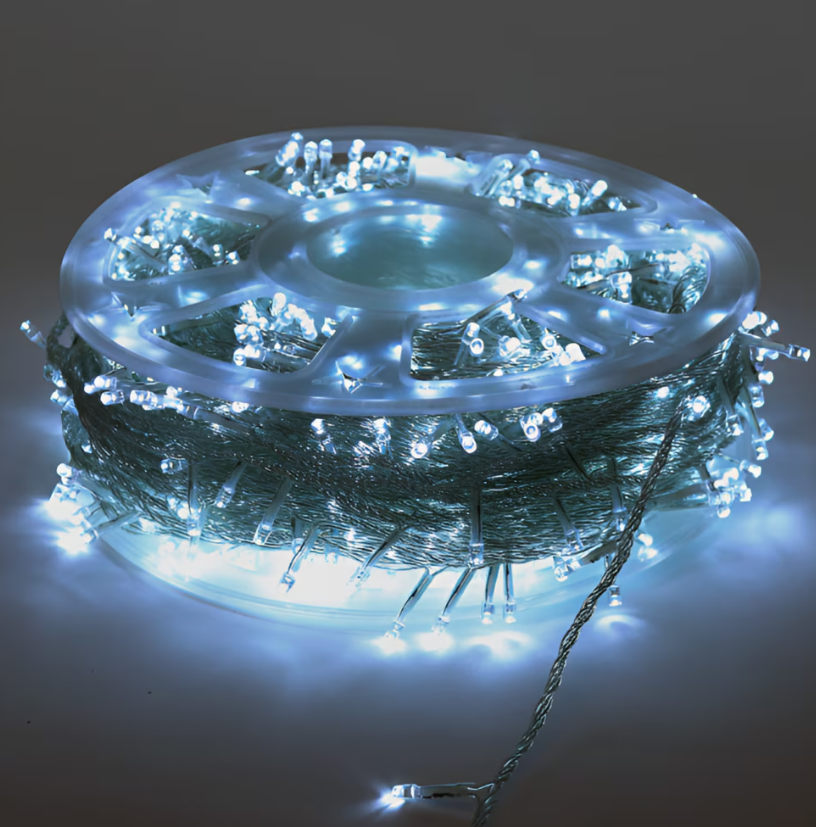 Rola Instalatie de Craciun Liniara, 140 LED-uri, Rola 50m, Fir Negru, Alb rece
